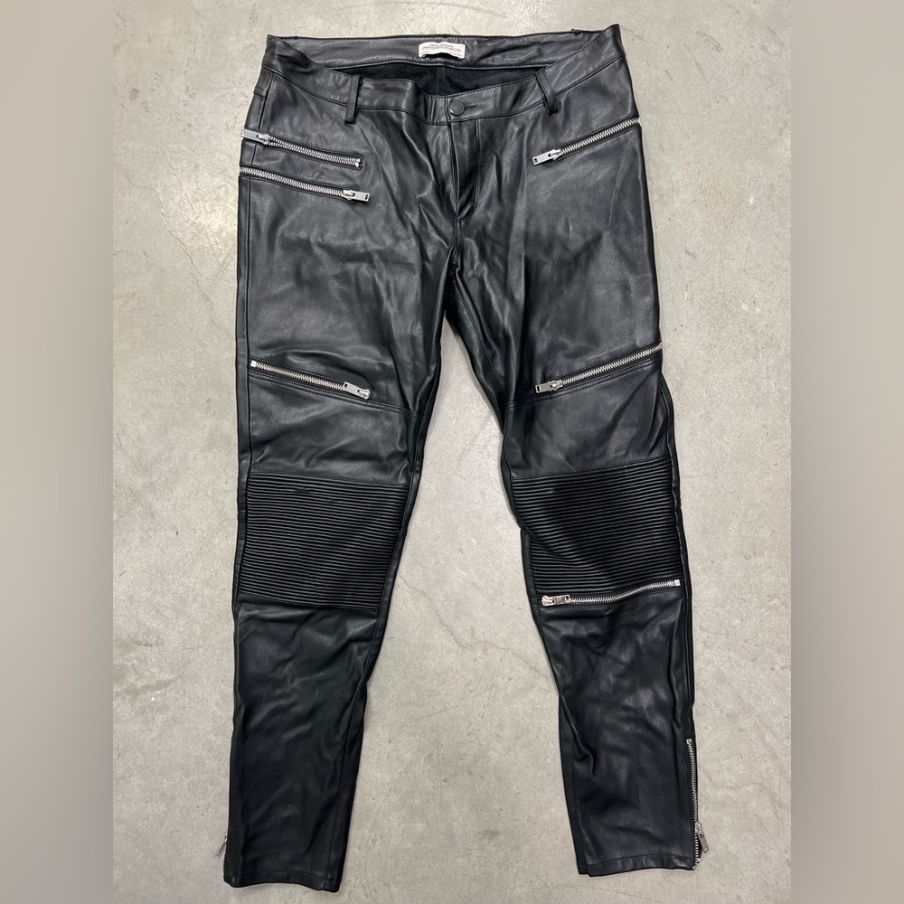 ZARA Faux Leather Pants with Zippers